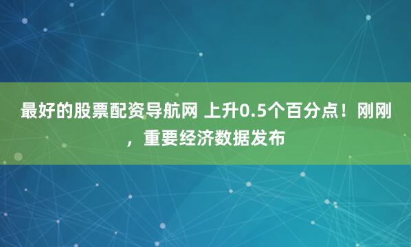 最好的股票配资导航网 上升0.5个百分点！刚刚，重要经济数据发布